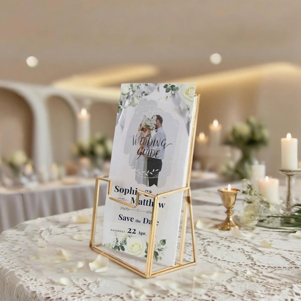 Gold and Glass Brochure/Program Holder
